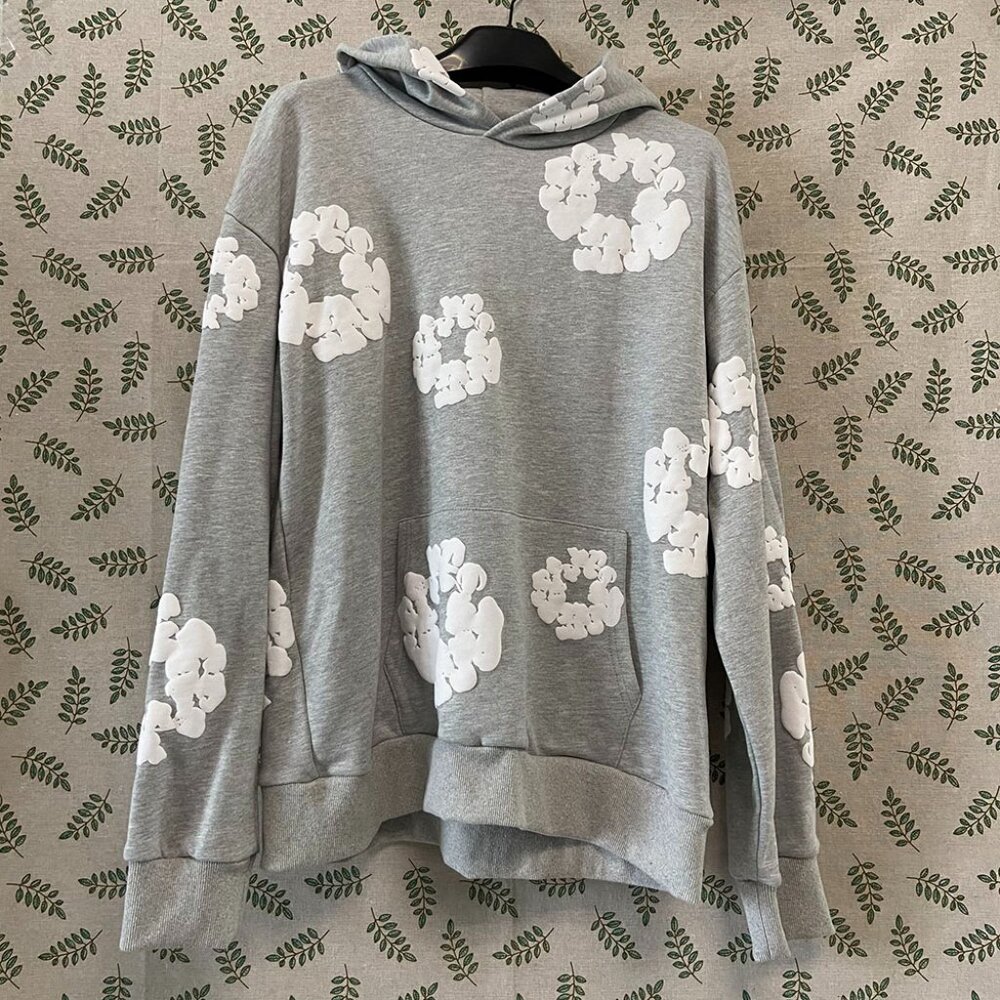 Denim Tears White Full Printed Ring Gray Hooded Sweatshirt
